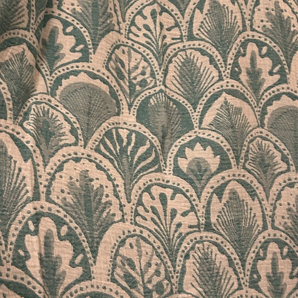 SUCCULENTS Teal Green Ecru White Loom Weave Organic Cotton 2 Side New With Tag - Picture 10 of 16